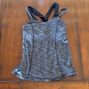 Lululemon Black and Grey Tank Top with Sports Bra
